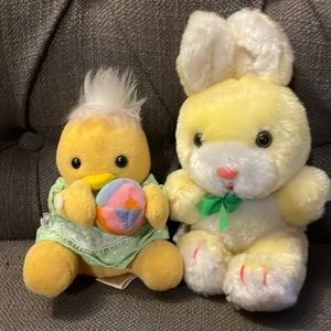 Last chance!  Vintage 1970’s-early 80’s mini plush bunny and chick